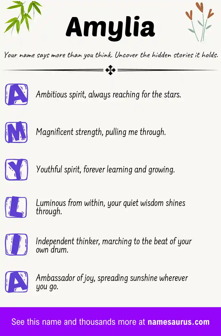 Acrostic poem about Amylia.