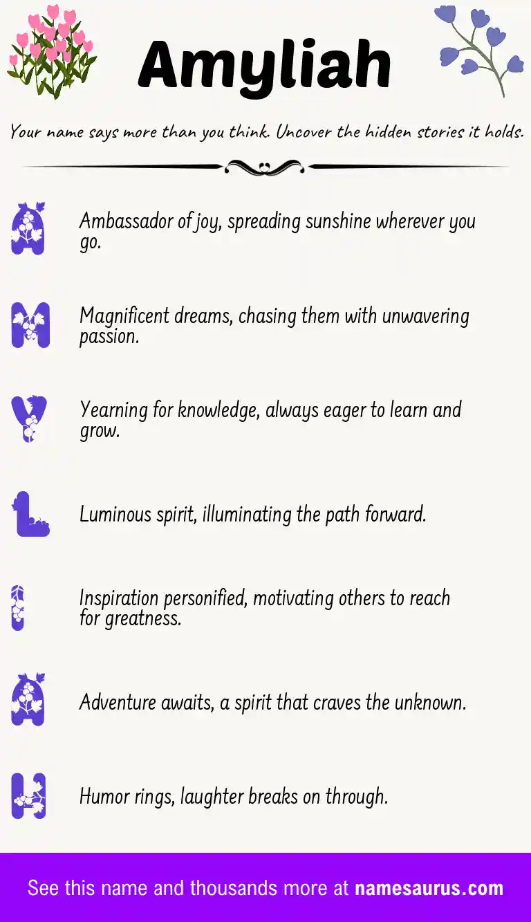 Acrostic poem about Amyliah.