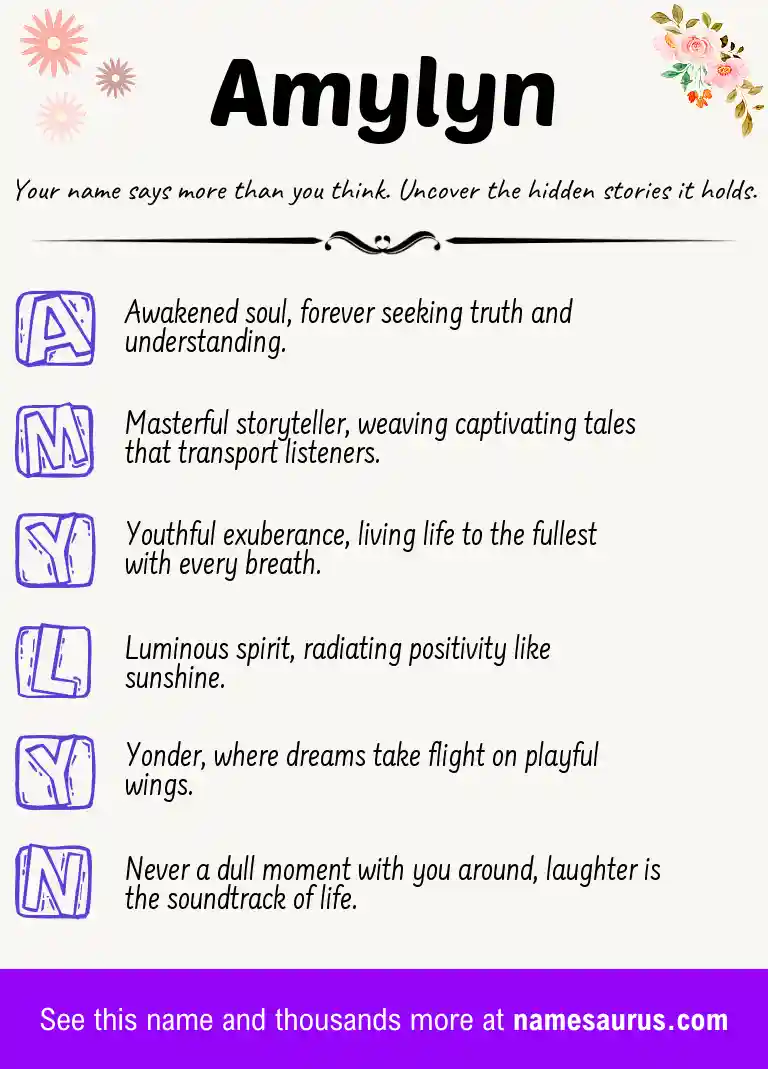 Acrostic poem about Amylyn.