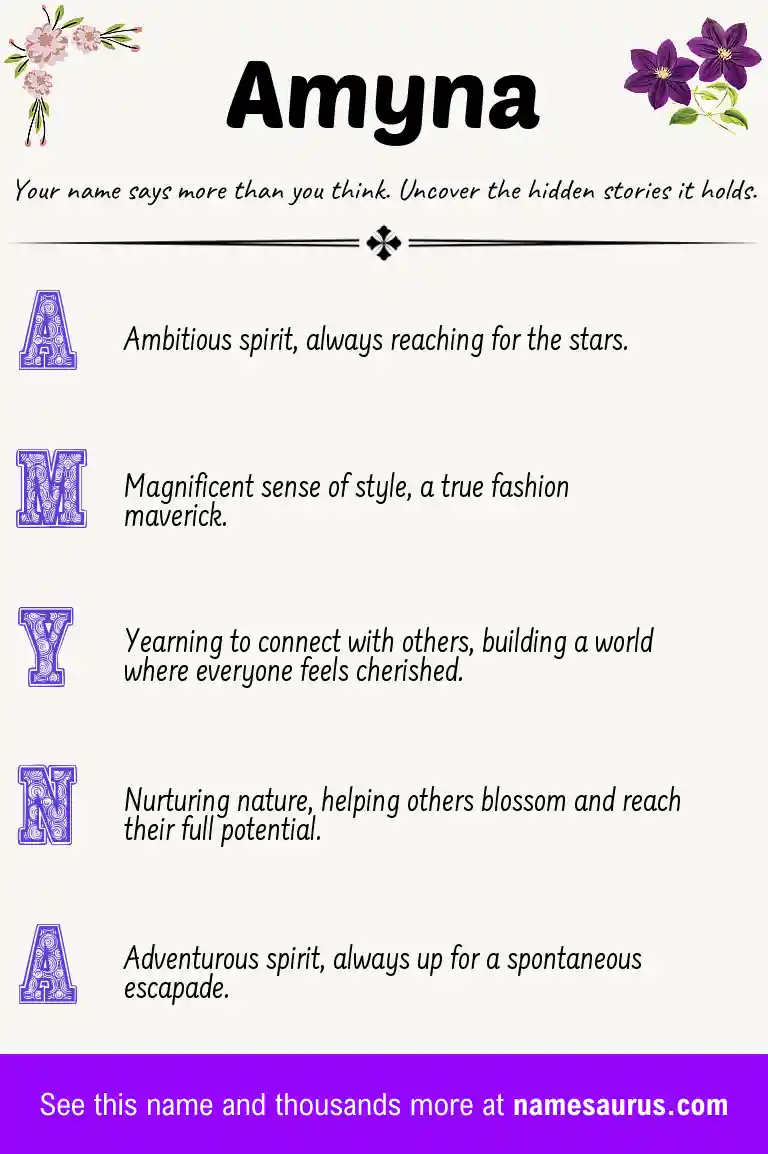 Acrostic poem about Amyna.