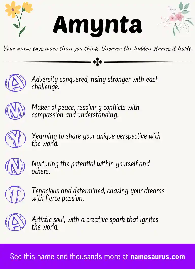 Acrostic poem about Amynta.