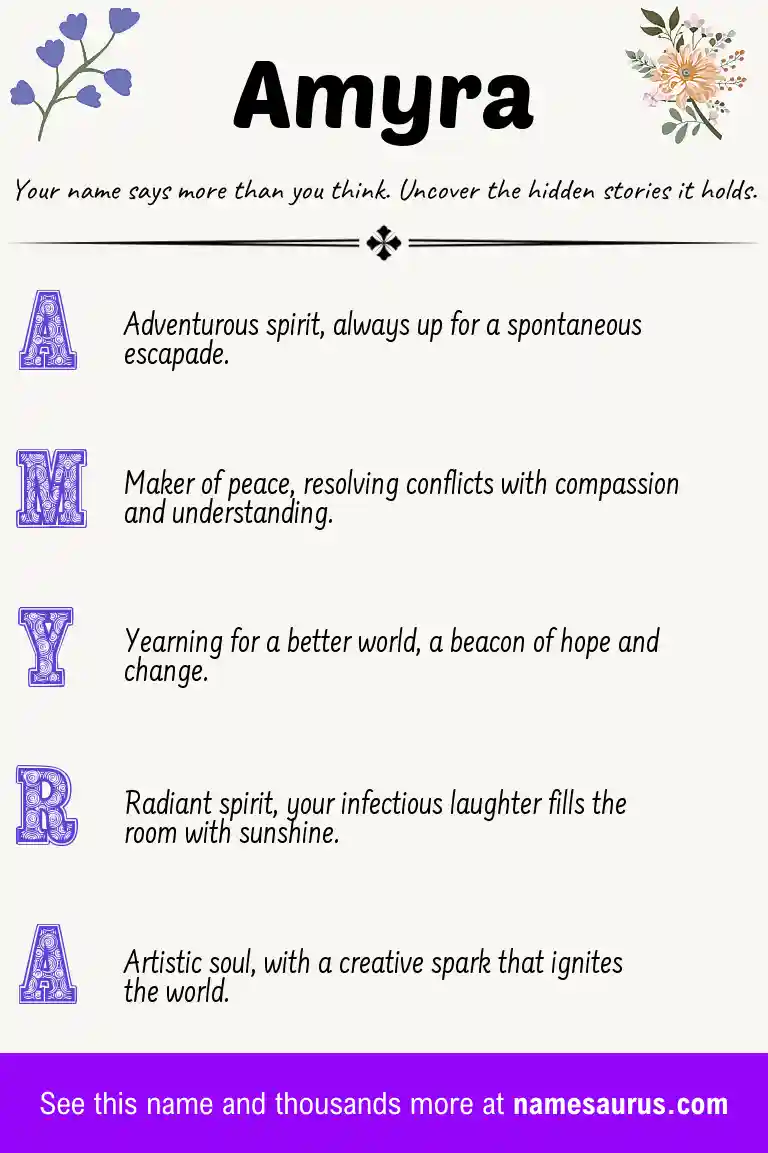 Acrostic poem about Amyra.