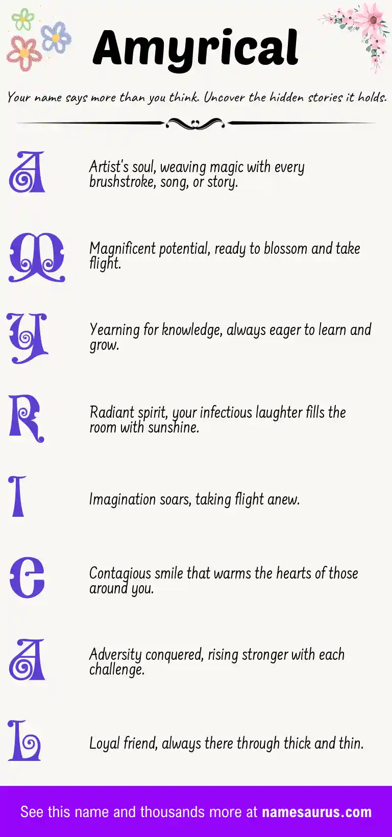 Acrostic poem about Amyrical.