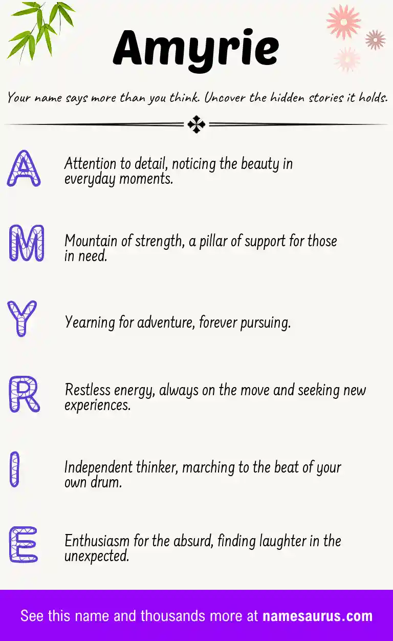 Acrostic poem about Amyrie.