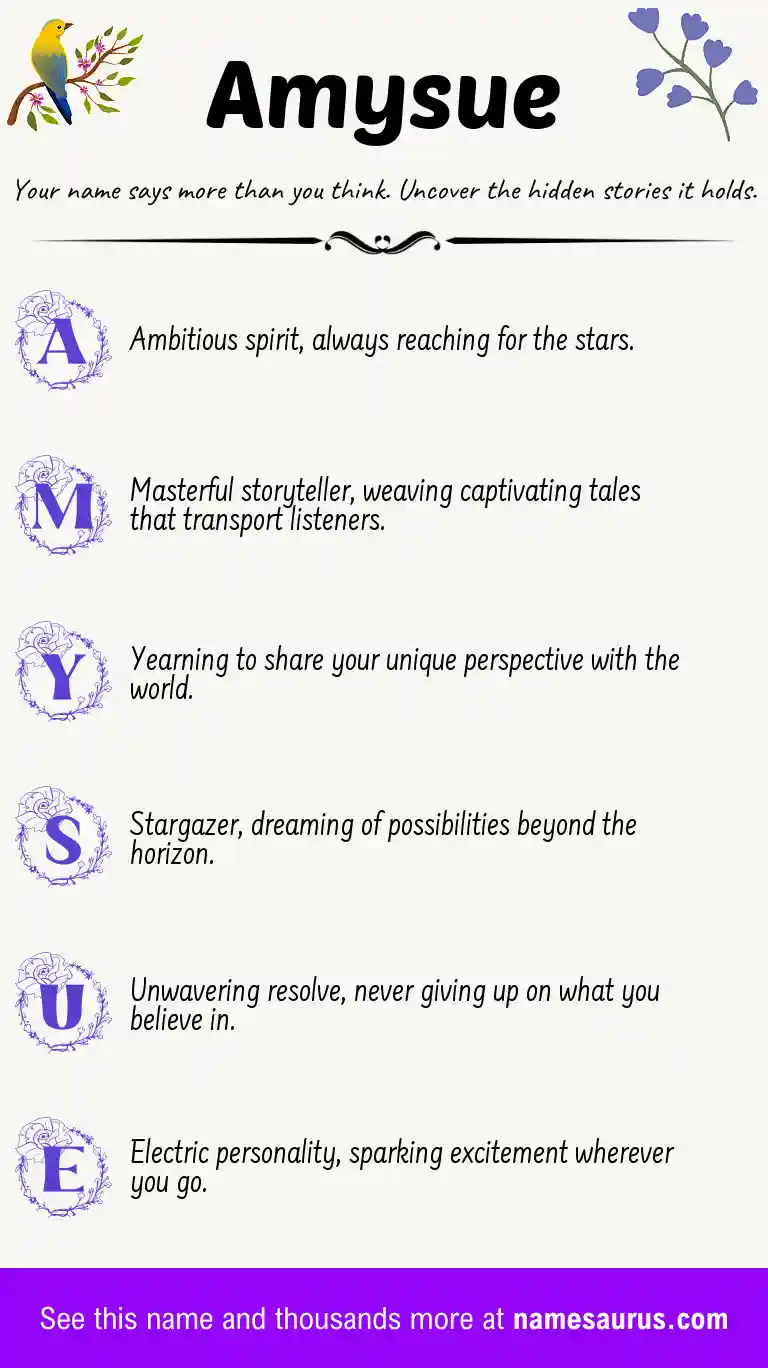 Acrostic poem about Amysue.