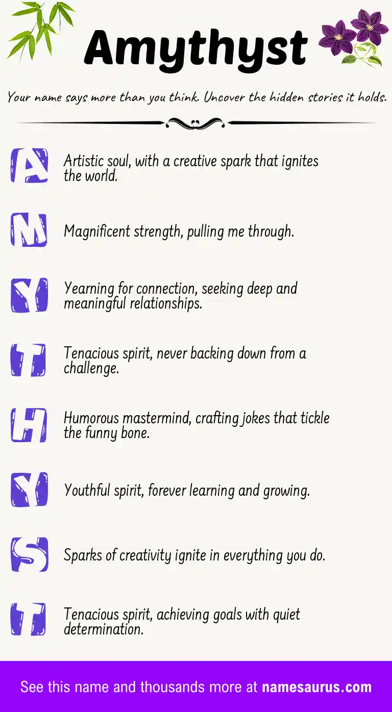 Acrostic poem about Amythyst.