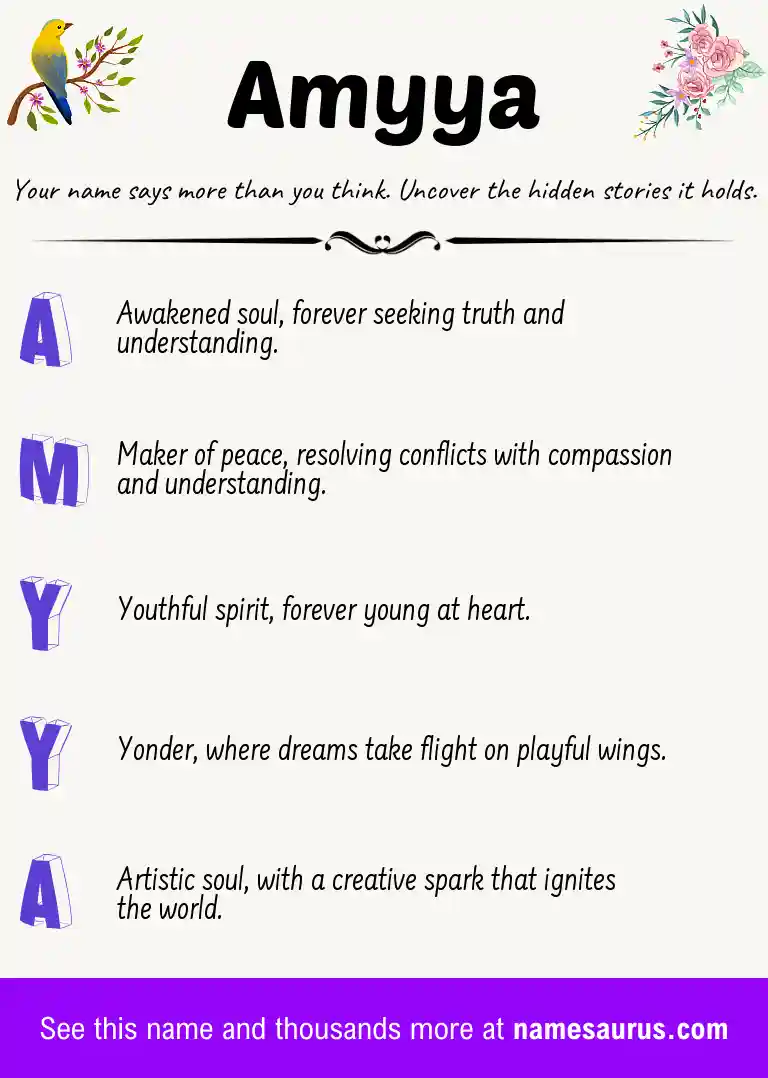 Acrostic poem about Amyya.