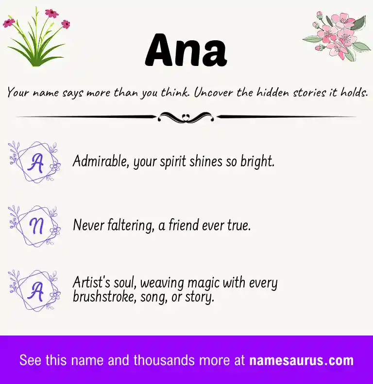 Acrostic poem about Ana.