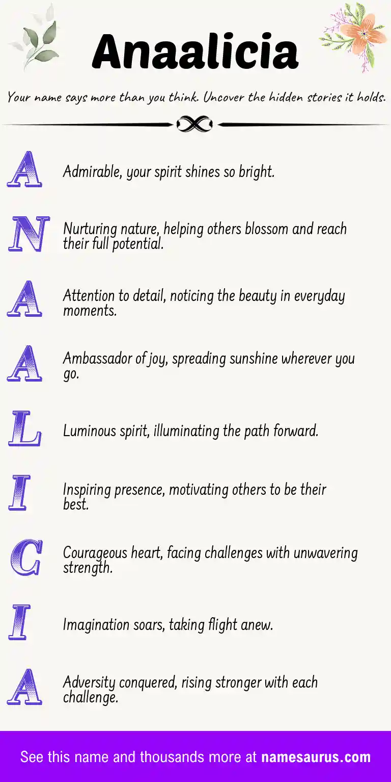 Acrostic poem about Anaalicia.