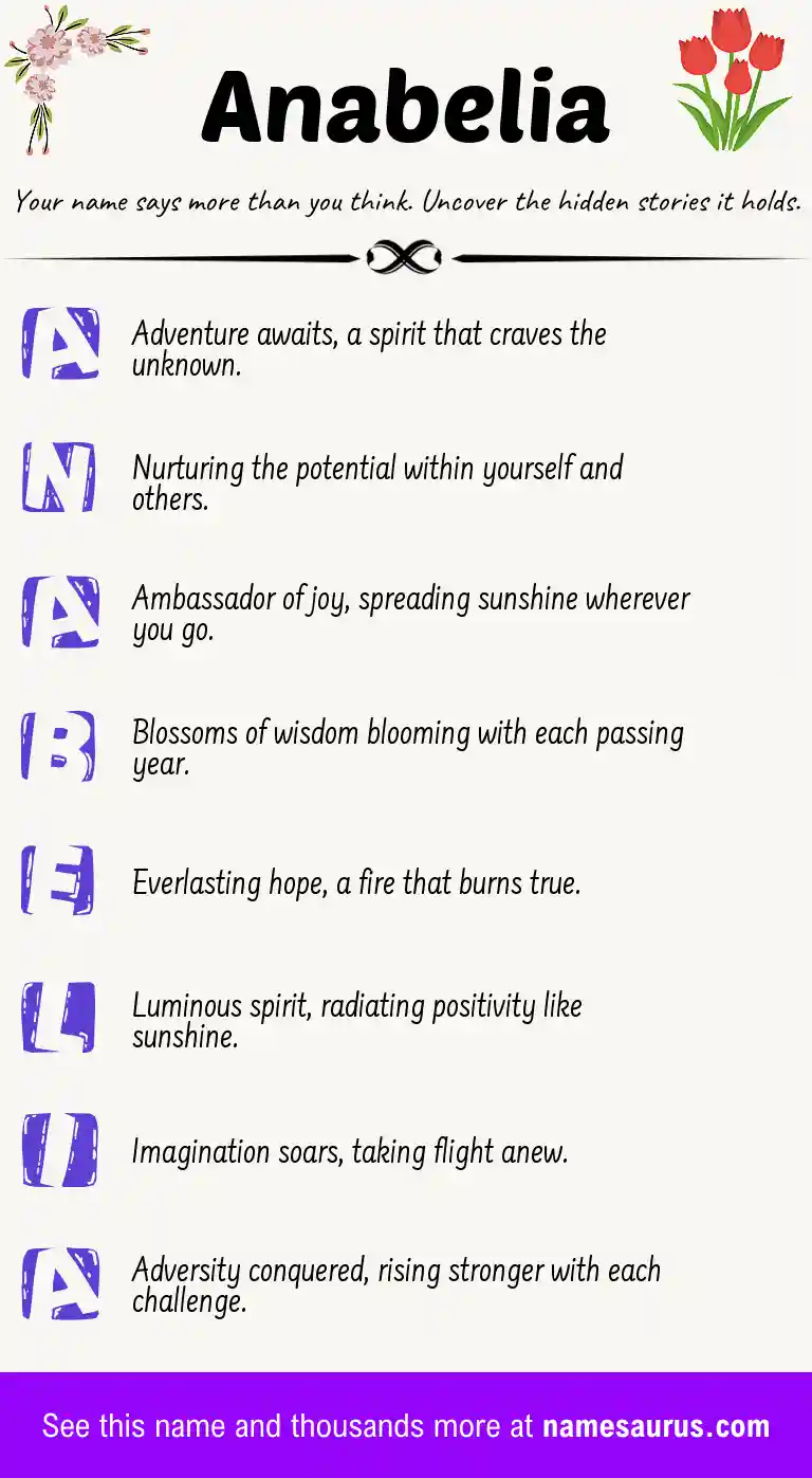 Acrostic poem about Anabelia.