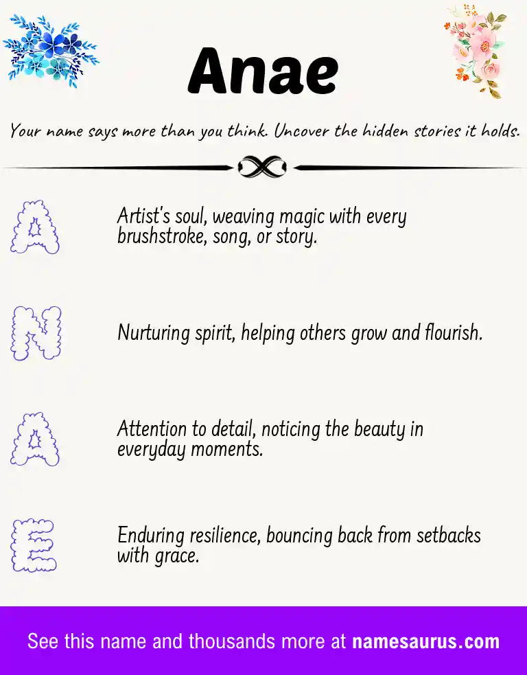 Acrostic poem about Anae.
