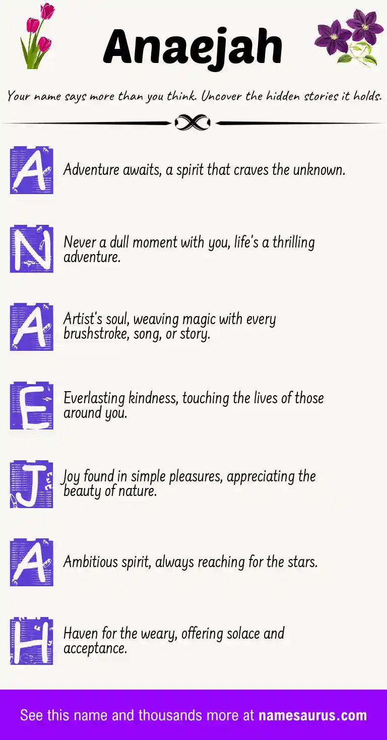 Acrostic poem about Anaejah.