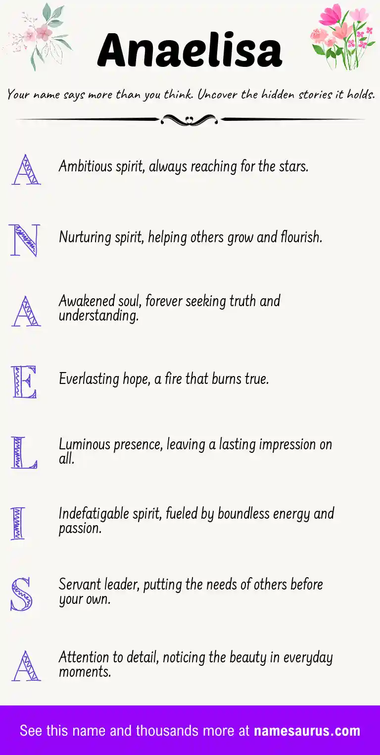 Acrostic poem about Anaelisa.