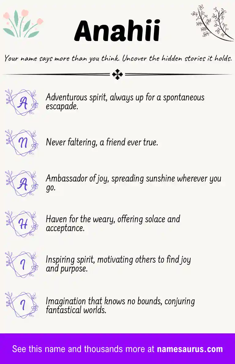 Acrostic poem about Anahii.