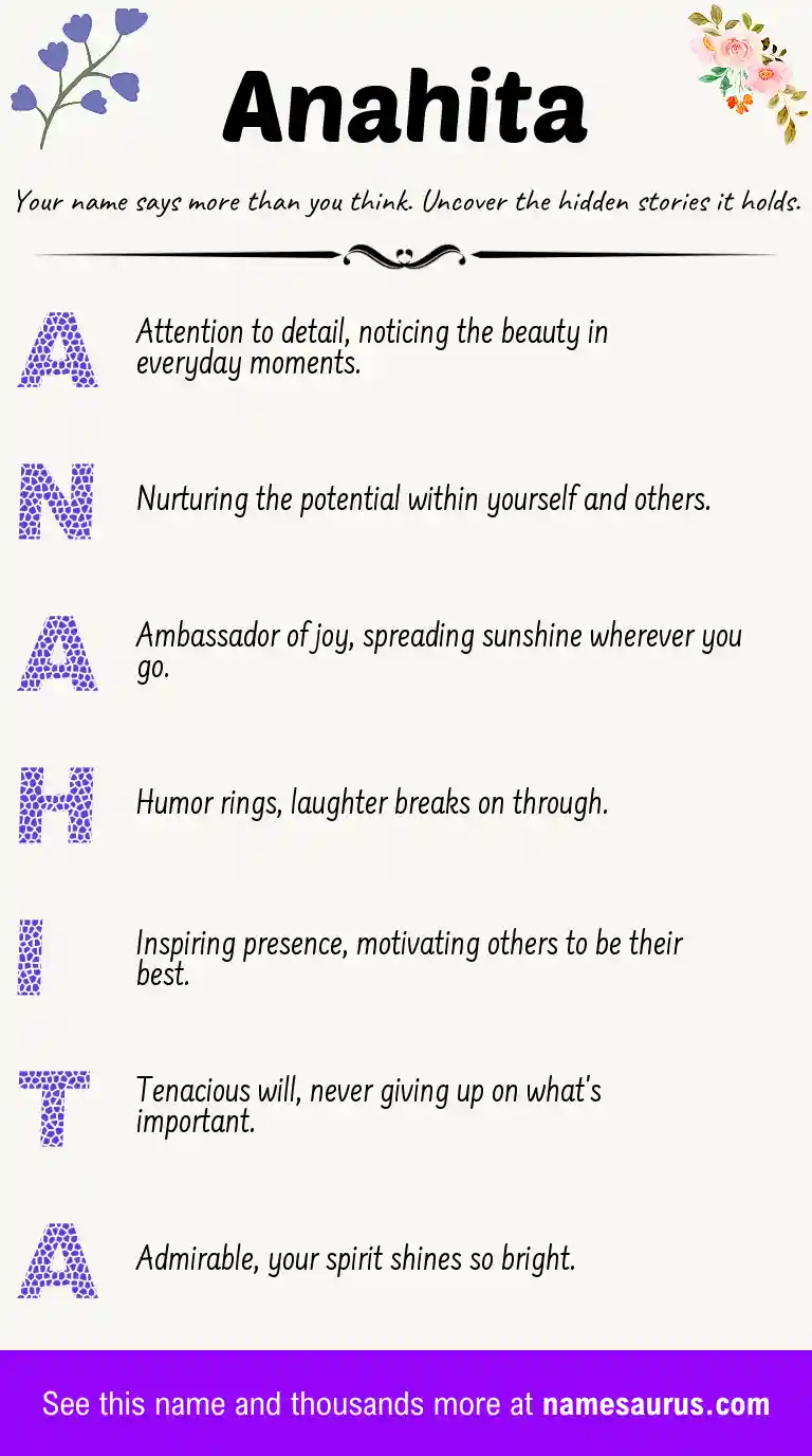 Acrostic poem about Anahita.