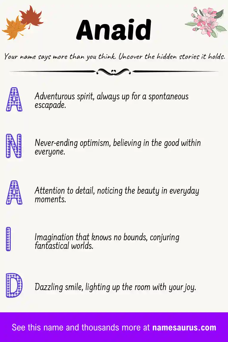 Acrostic poem about Anaid.