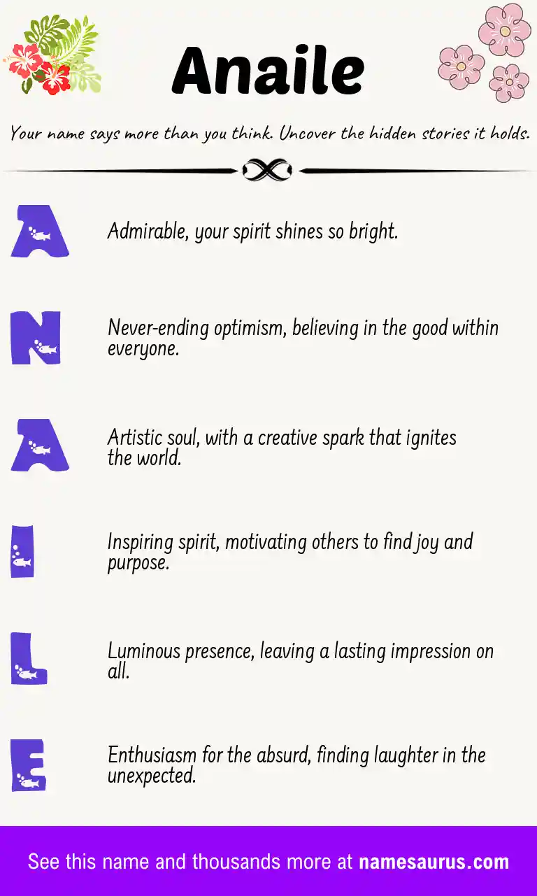 Acrostic poem about Anaile.