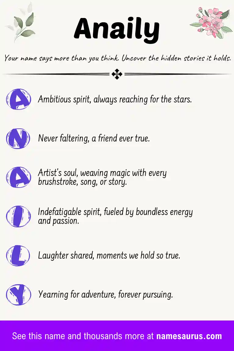 Acrostic poem about Anaily.