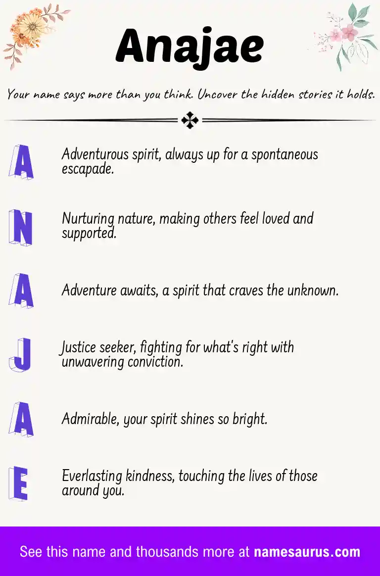 Acrostic poem about Anajae.