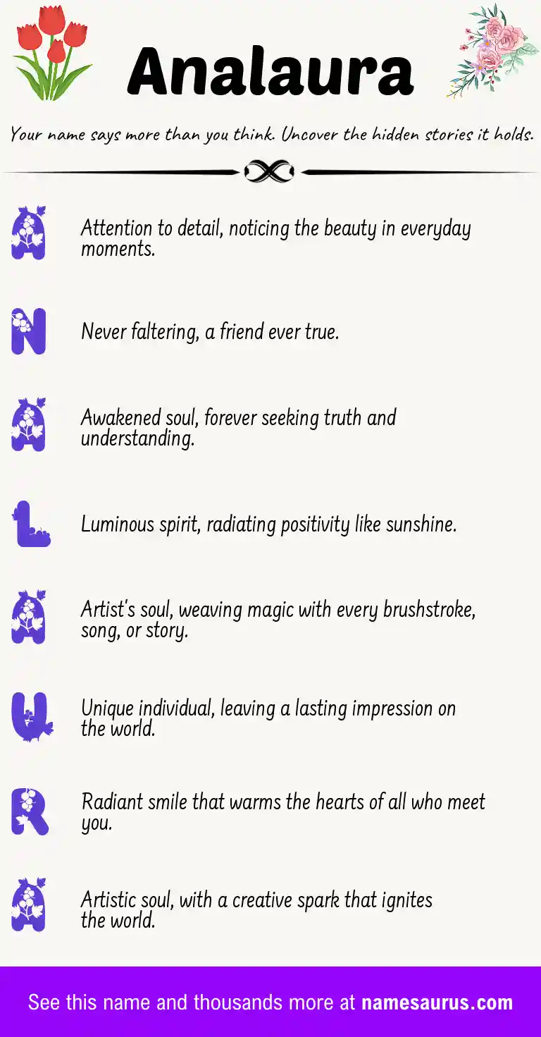 Acrostic poem about Analaura.