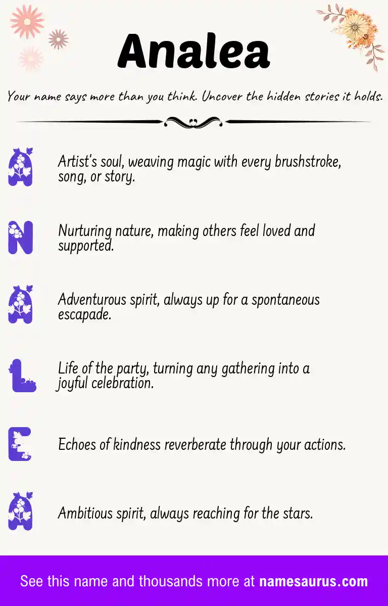 Acrostic poem about Analea.