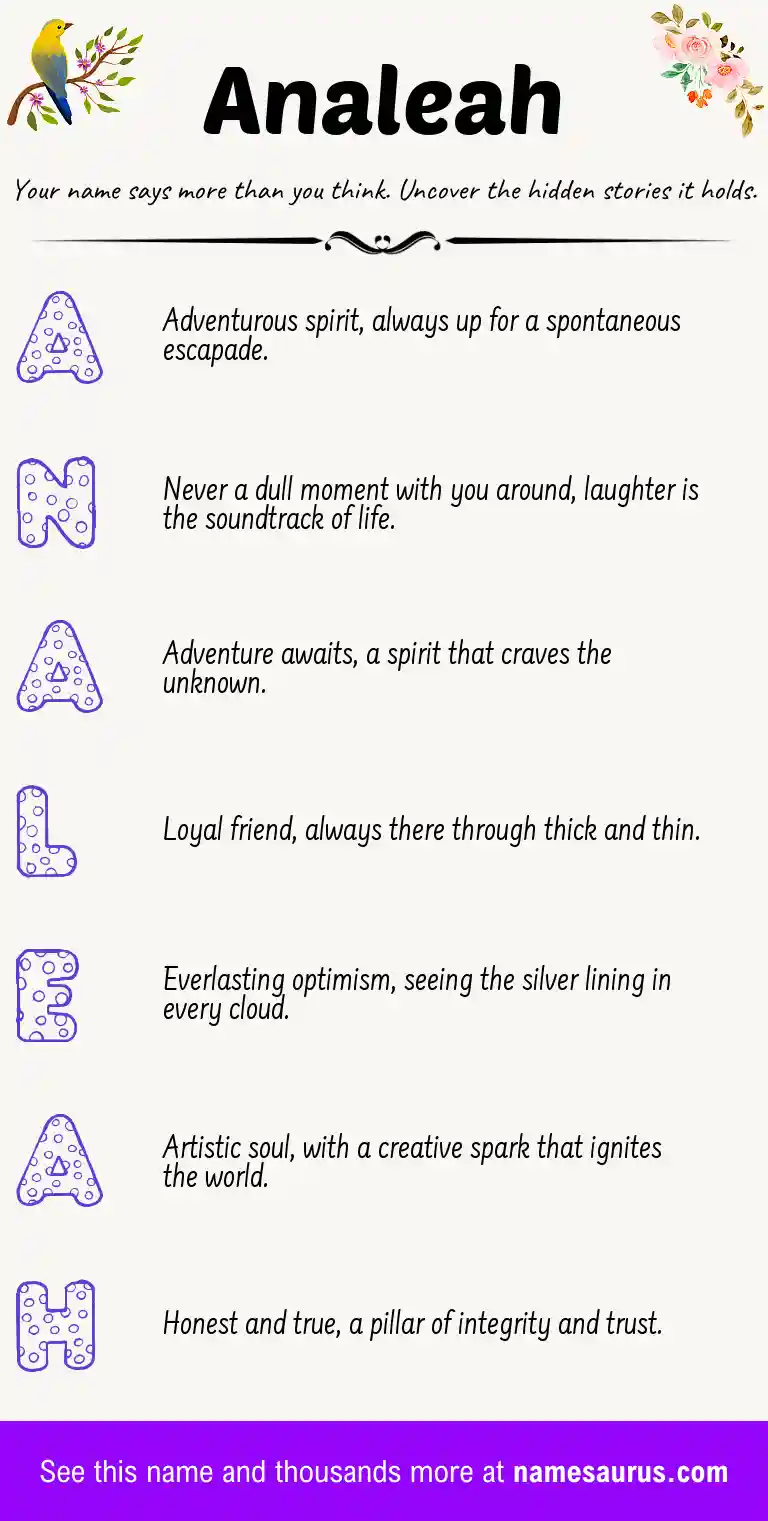 Acrostic poem about Analeah.