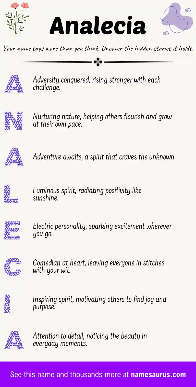 Acrostic poem about Analecia.