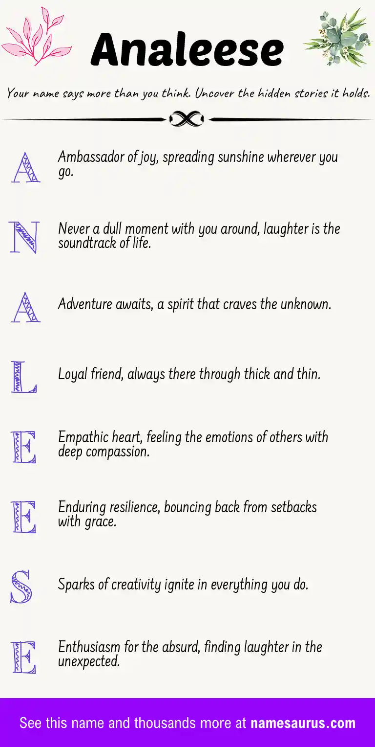 Acrostic poem about Analeese.