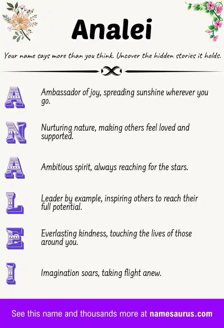 Acrostic poem about Analei.