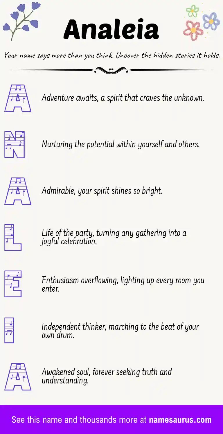 Acrostic poem about Analeia.