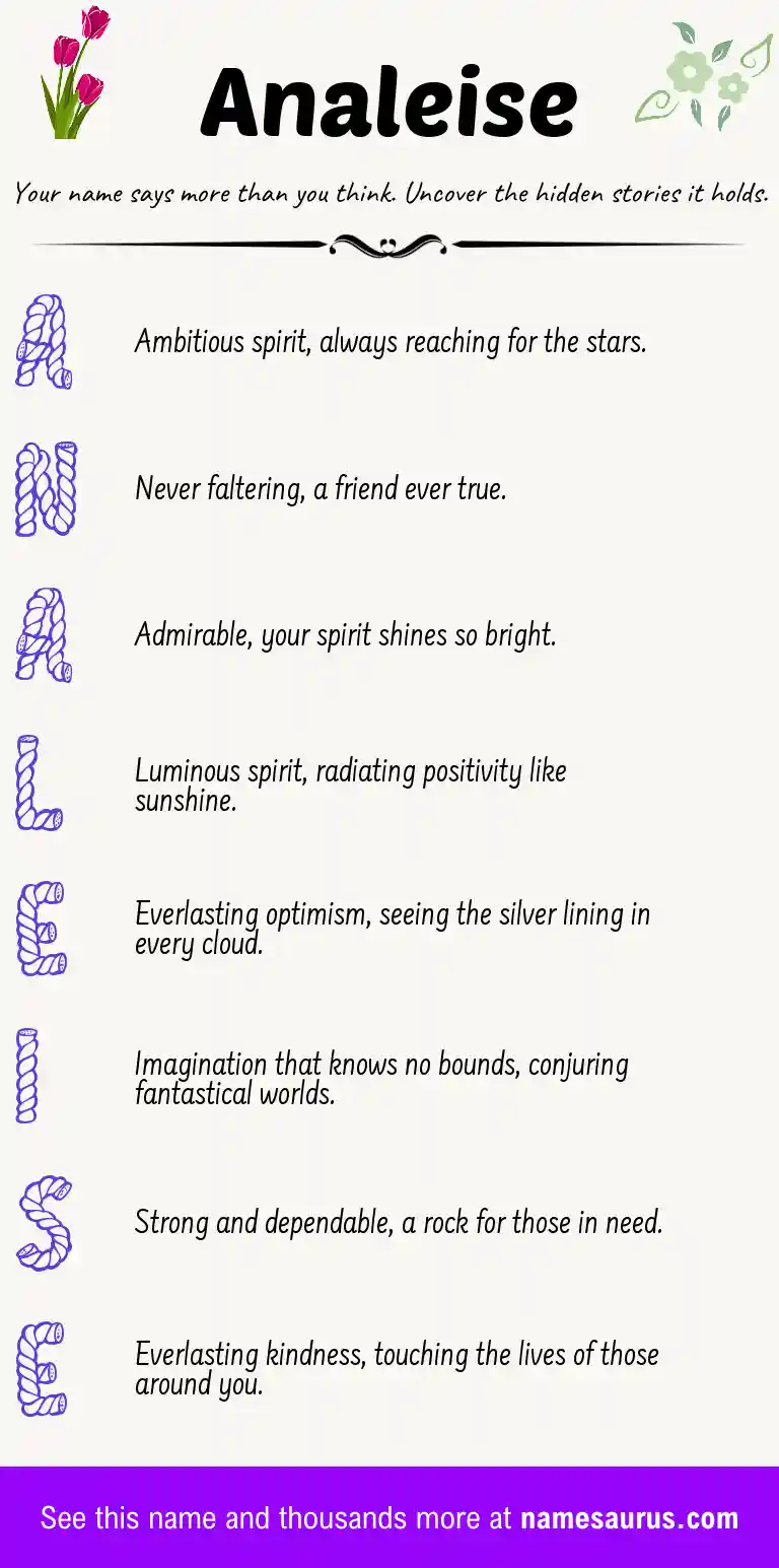 Acrostic poem about Analeise.