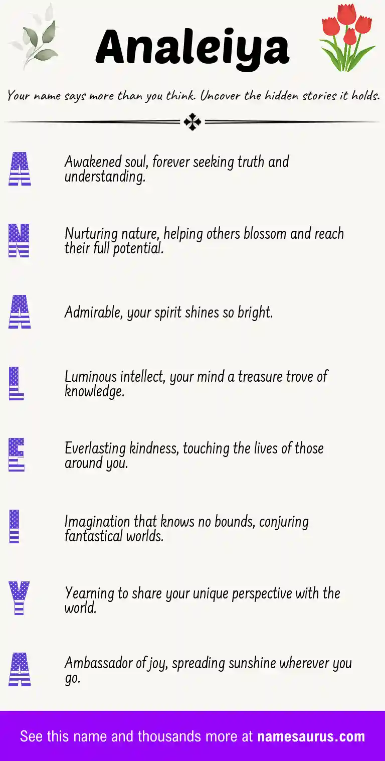 Acrostic poem about Analeiya.