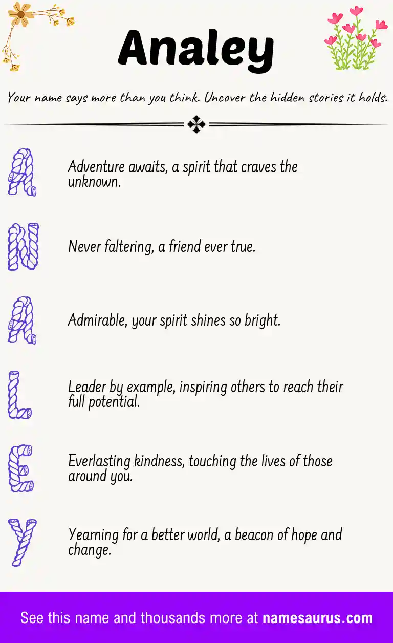 Acrostic poem about Analey.