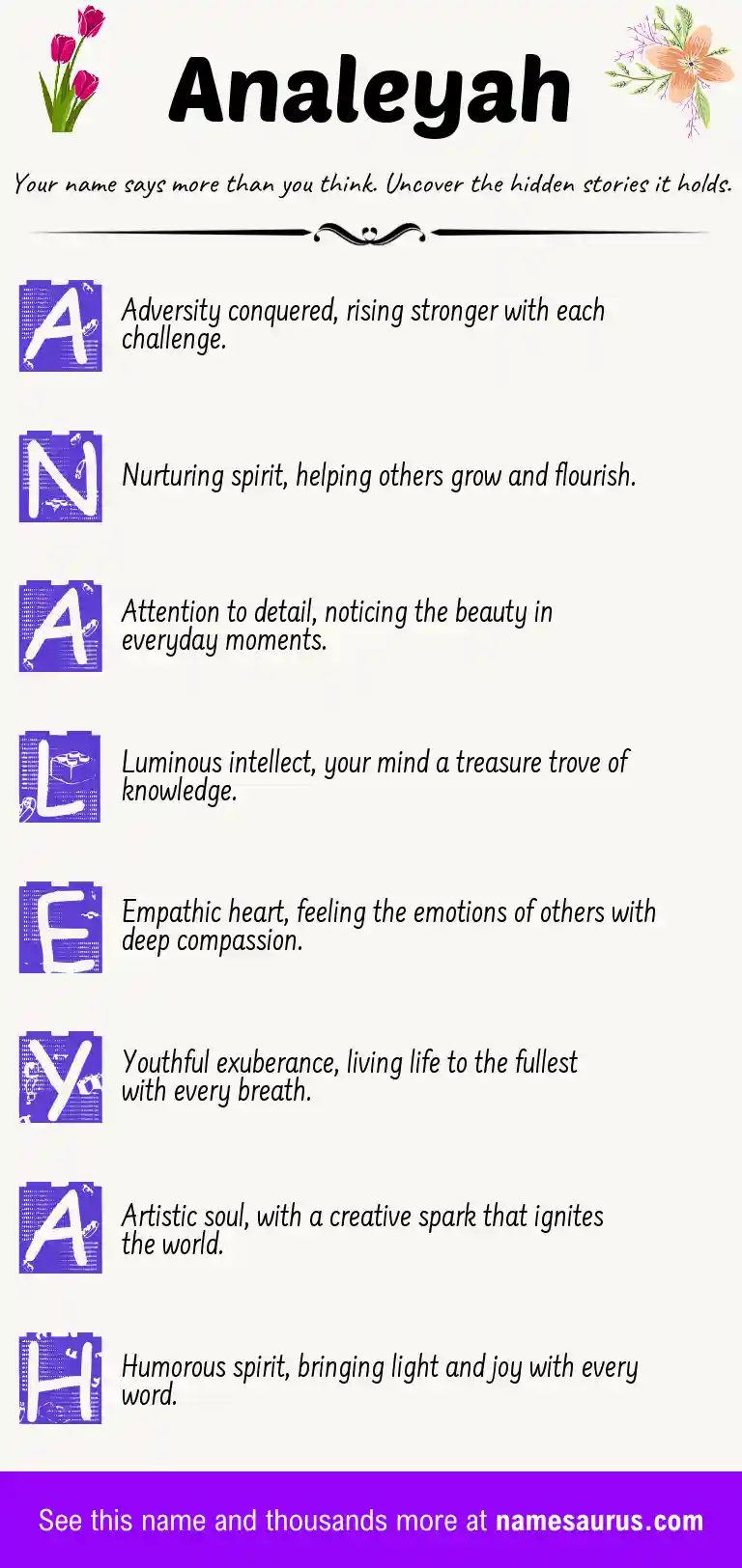 Acrostic poem about Analeyah.