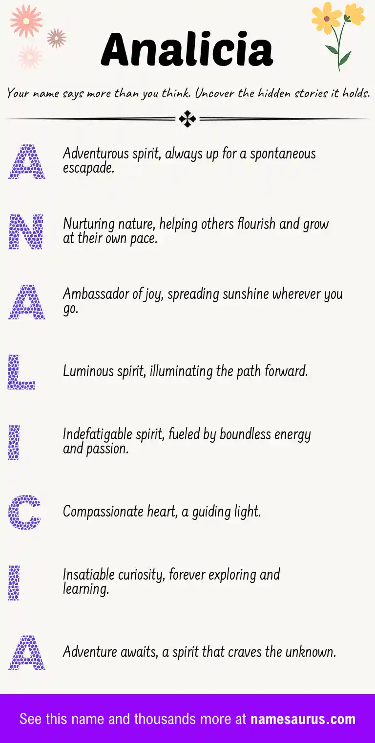Acrostic poem about Analicia.