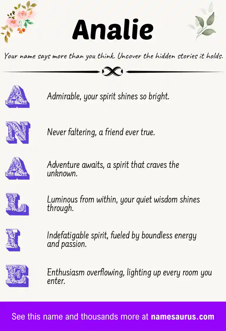 Acrostic poem about Analie.
