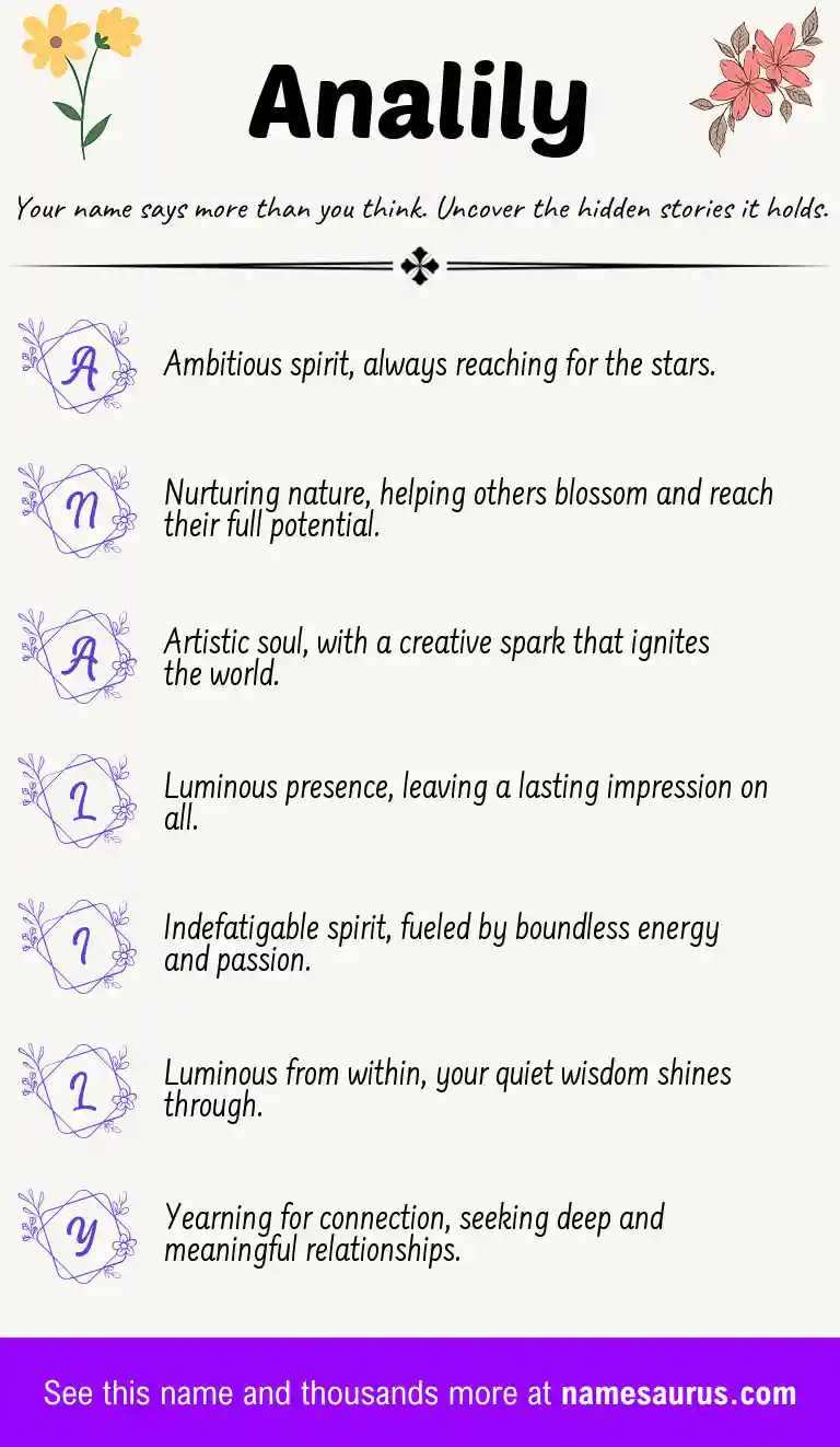 Acrostic poem about Analily.