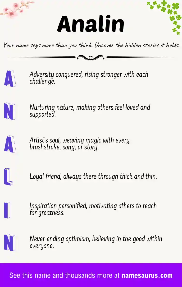 Acrostic poem about Analin.