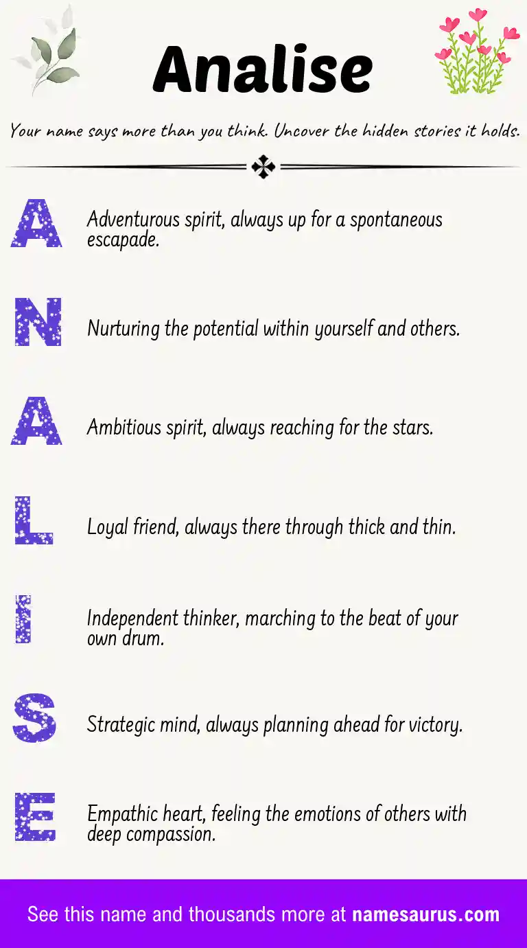 Acrostic poem about Analise.