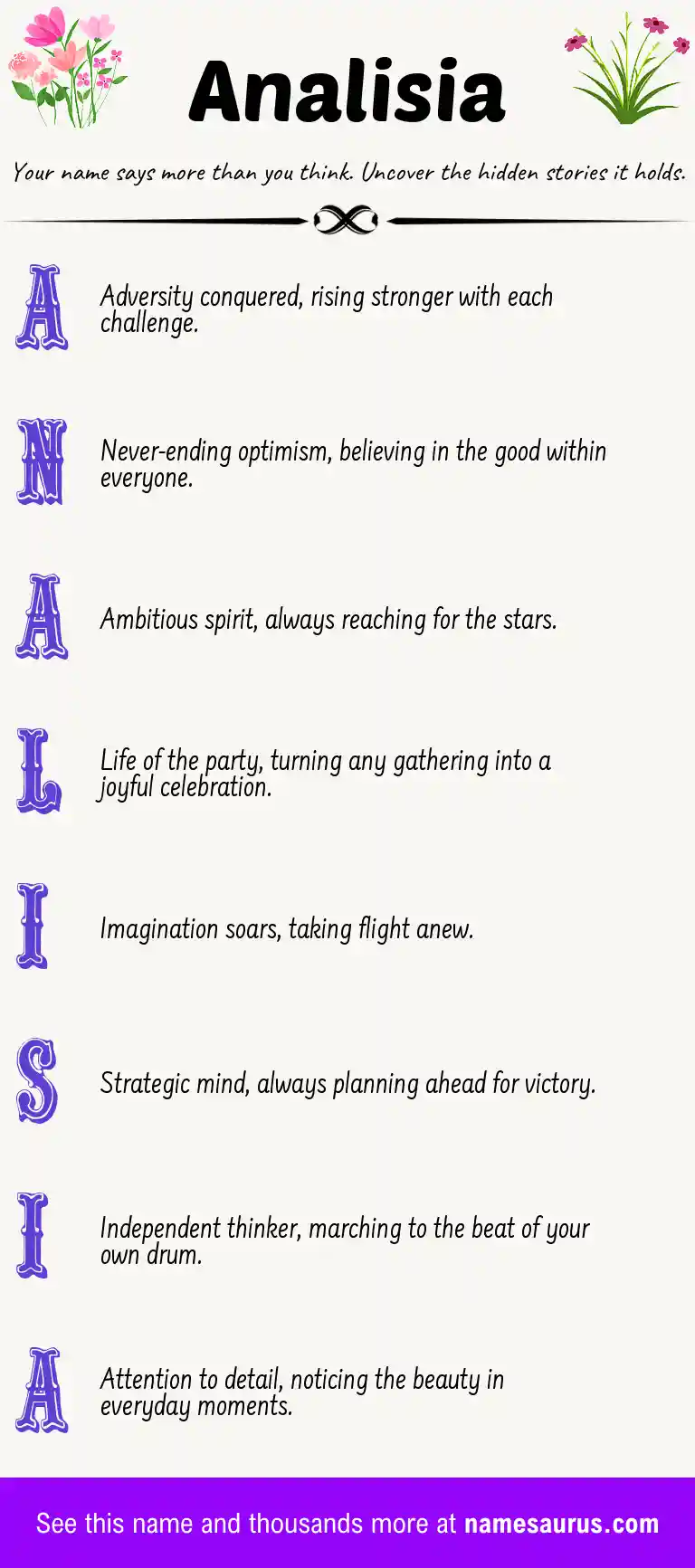 Acrostic poem about Analisia.