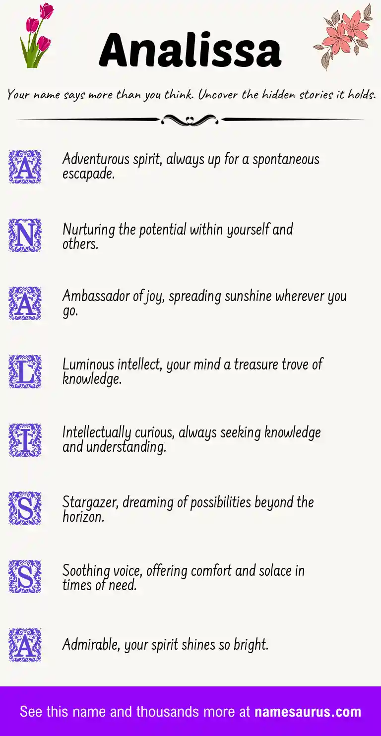 Acrostic poem about Analissa.