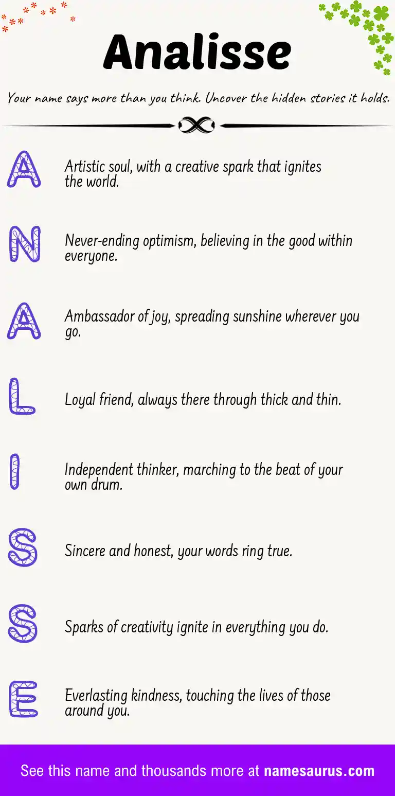 Acrostic poem about Analisse.