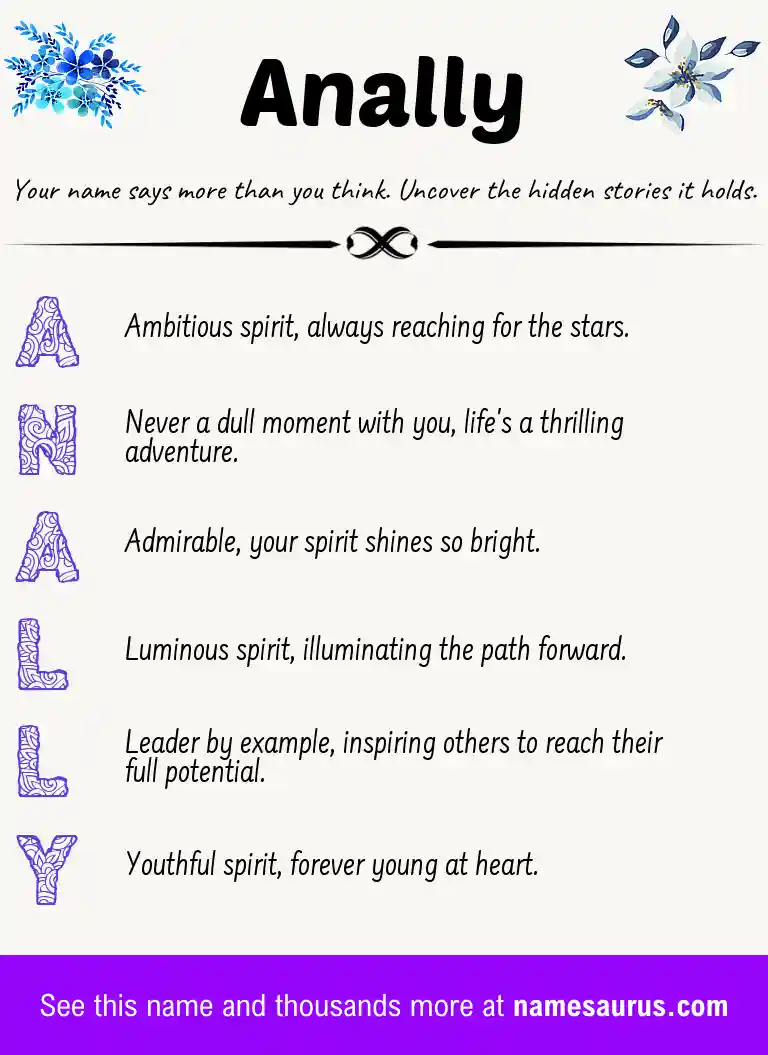 Acrostic poem about Anally.