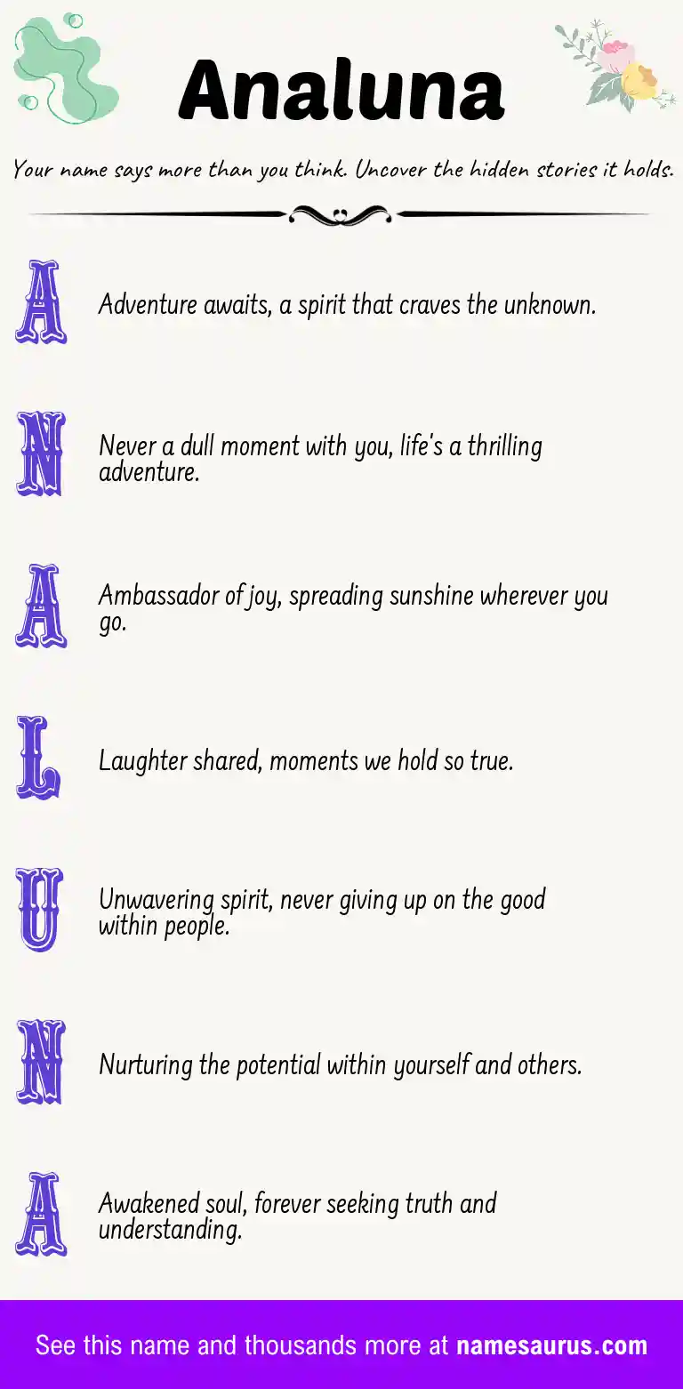 Acrostic poem about Analuna.