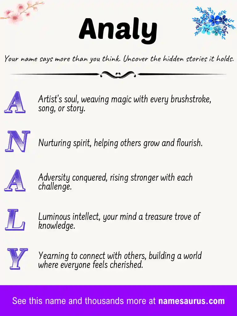 Acrostic poem about Analy.