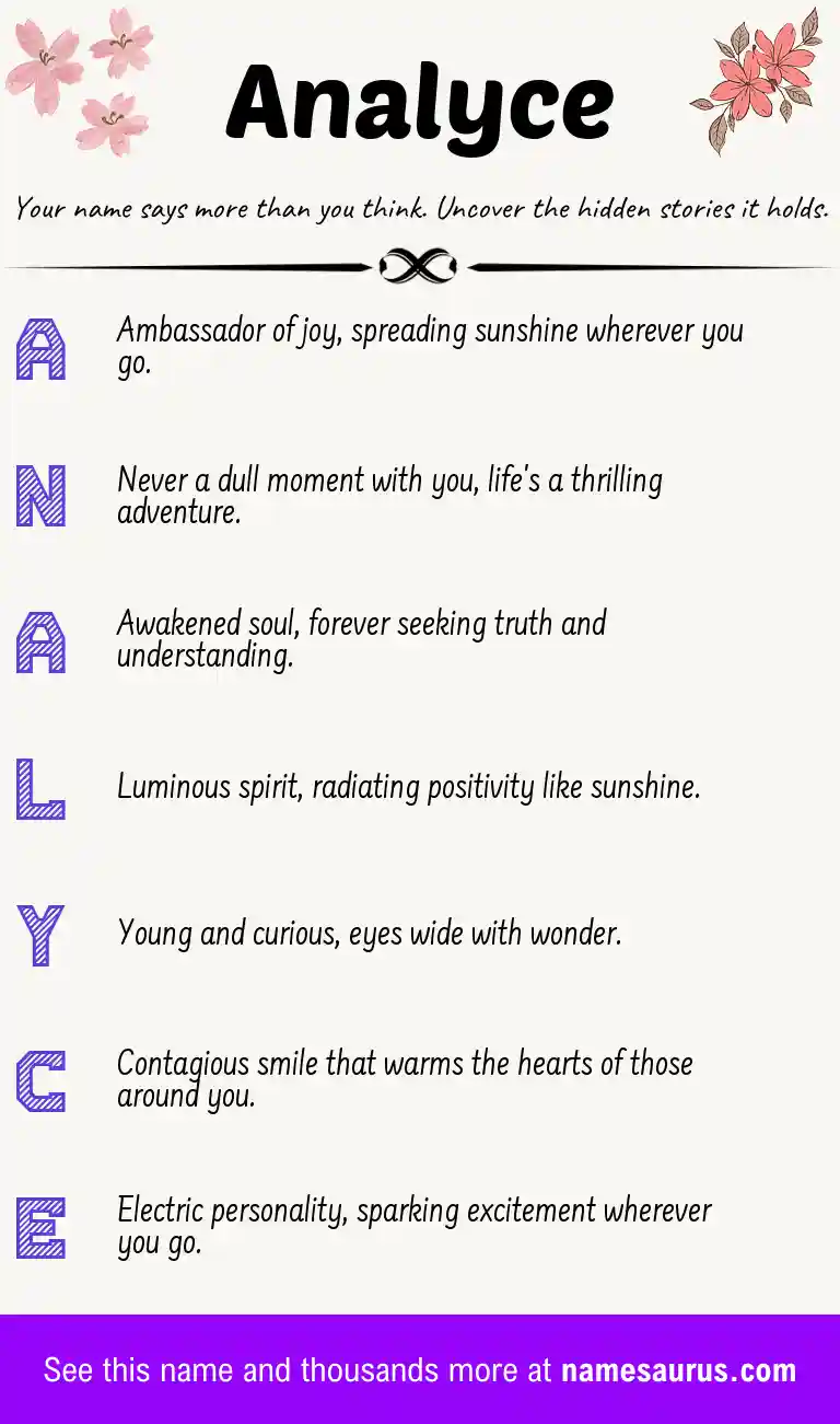 Acrostic poem about Analyce.