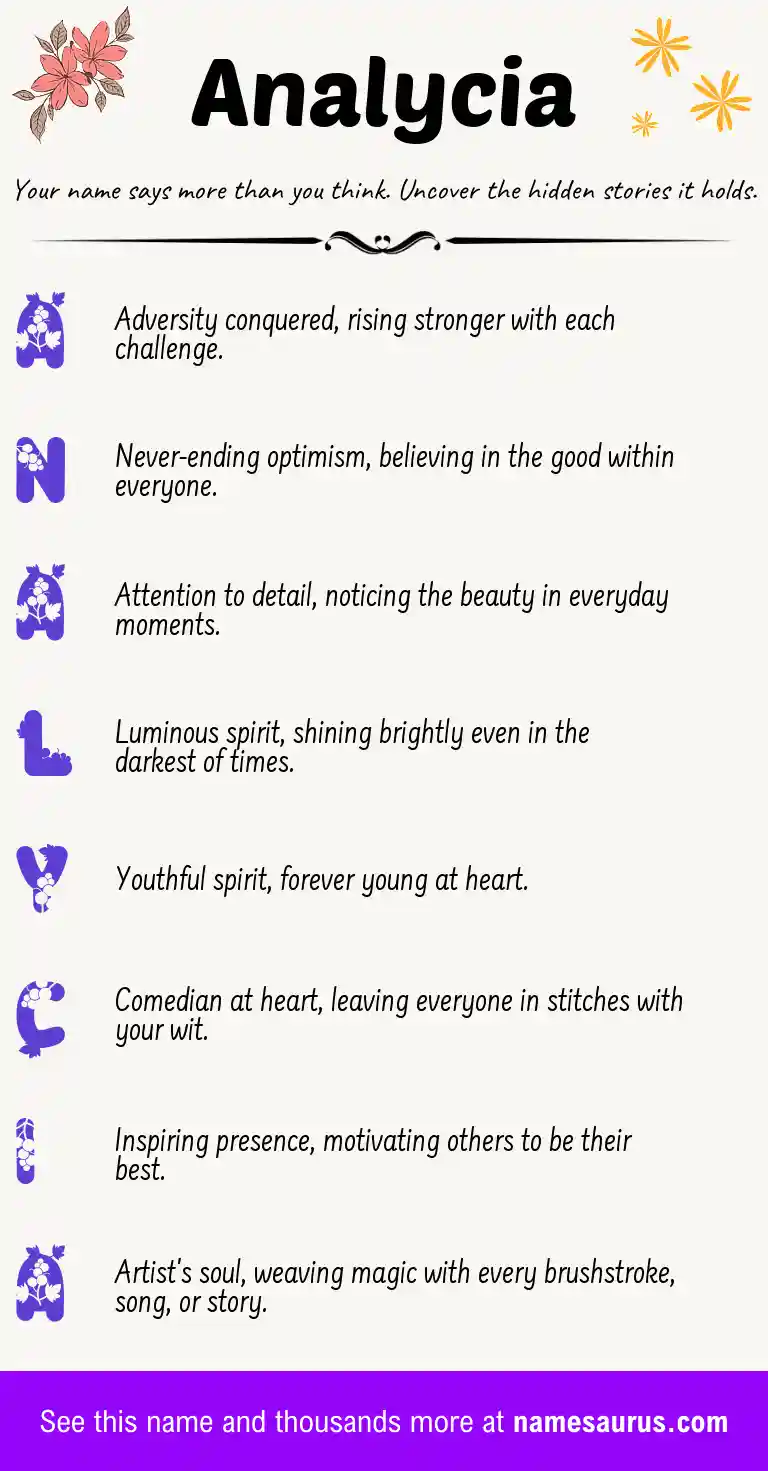 Acrostic poem about Analycia.