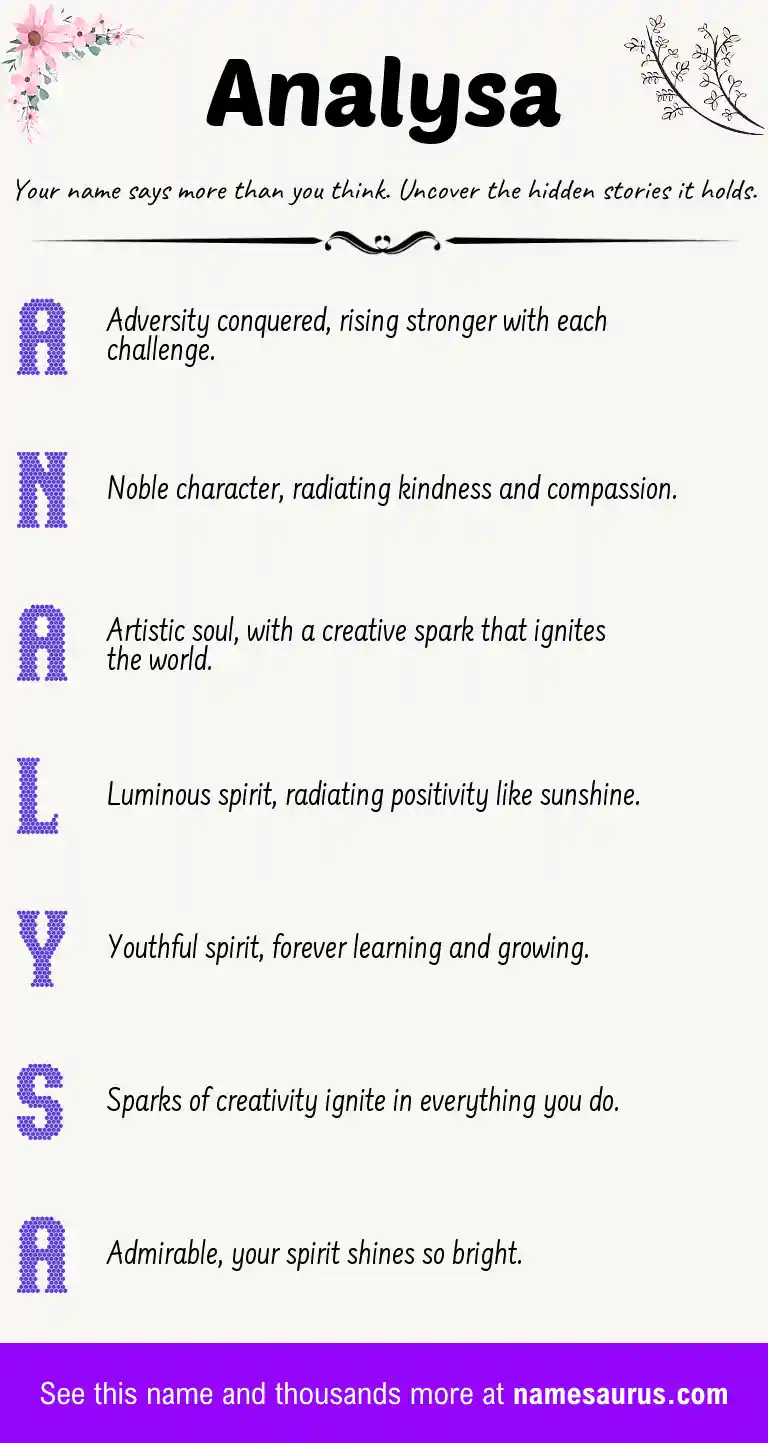 Acrostic poem about Analysa.