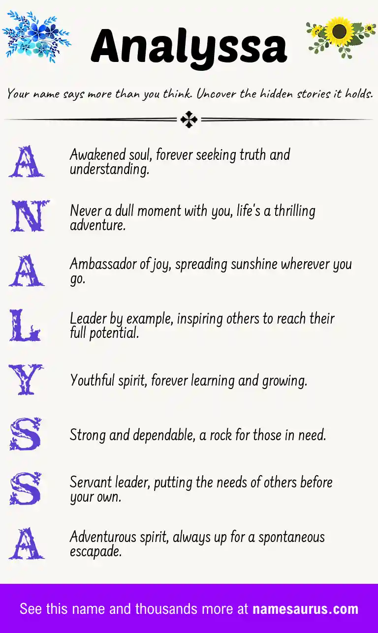 Acrostic poem about Analyssa.