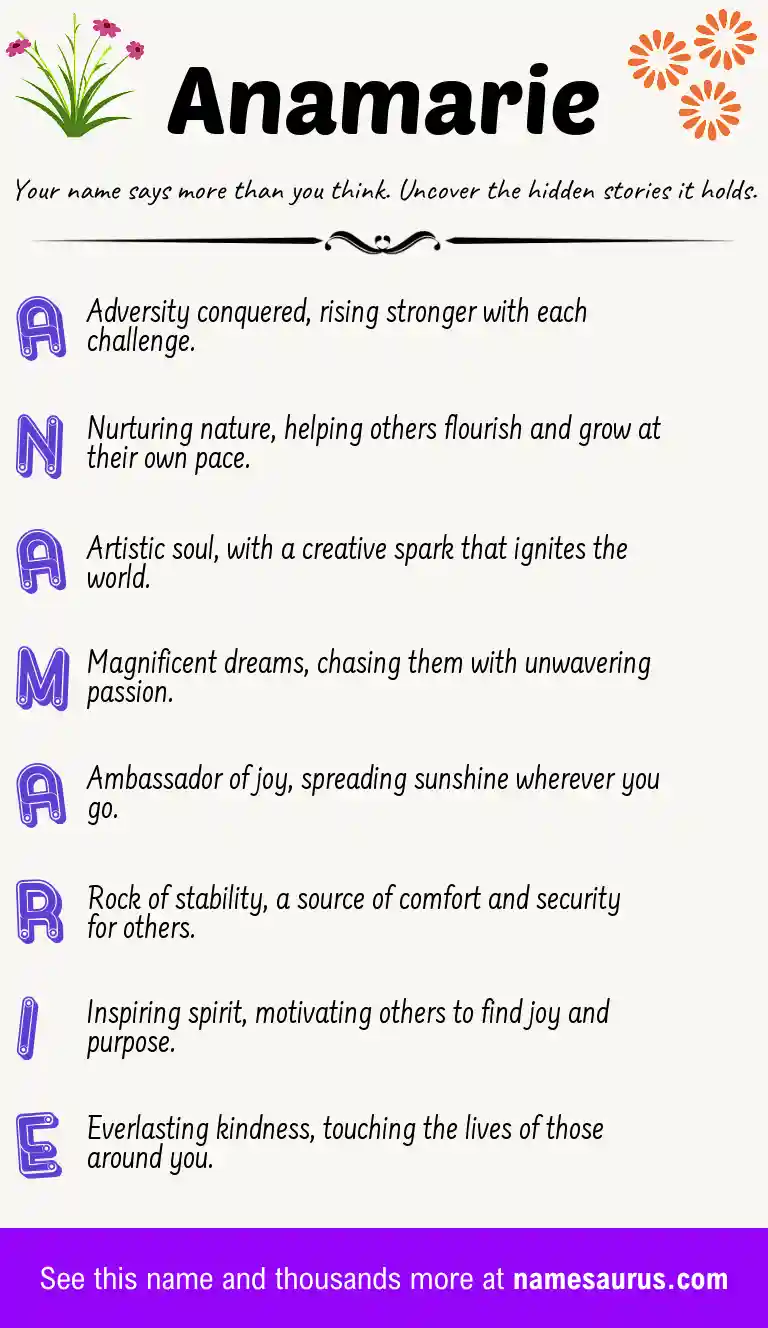 Acrostic poem about Anamarie.